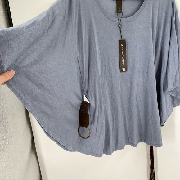 Fenn Wright Manson Women’s Scoop Neck Bat Sleeve Belted Sweater Blue size M - Picture 3 of 4